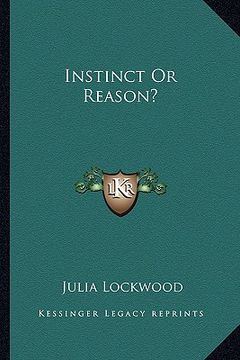 portada instinct or reason? (in English)