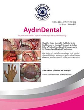 portada Aydin Dental: Istanbul Aydin University Journal of Faculty of Dentistry (Year 3 Issue 2 - October) 