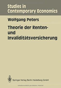 portada Theorie der Renten- und Invaliditätsversicherung (Studies in Contemporary Economics) (German Edition)