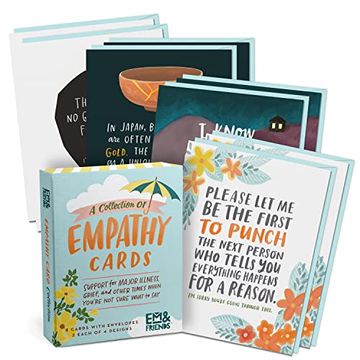 portada Em & Friends Empathy Cards, box of 8 Assorted Sympathy Cards, Loss & Thinking of you Cards & get Well Soon Gifts for Women (8 Blank Note Cards & Envelopes, 4 Different Inspirational Messages)