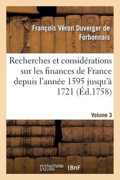 portada Recherches Et Considérations Sur Les Finances de France Volume 3 (in French)