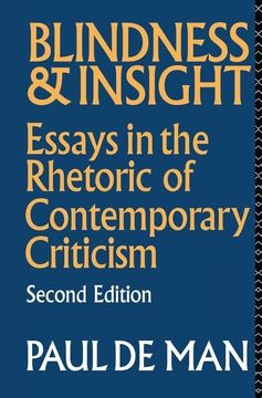 portada Blindness and Insight: Essays in the Rhetoric of Contemporary Criticism (in English)