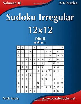 portada Sudoku Irregular 12X12 - Difícil - Volumen 18 - 276 Puzzles: Volume 18