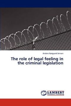 portada the role of legal feeling in the criminal legislation (in English)