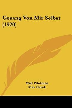 portada gesang von mir selbst (1920) (en Inglés)