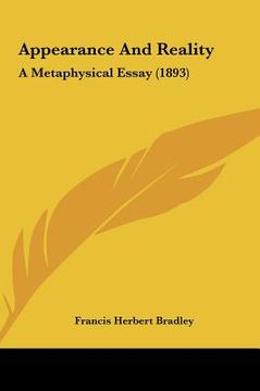 portada appearance and reality: a metaphysical essay (1893) (in English)