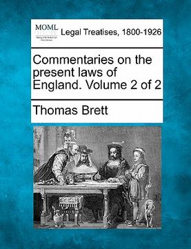 portada commentaries on the present laws of england. volume 2 of 2 (en Inglés)