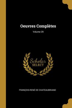 portada Oeuvres Complètes; Volume 29 (in French)
