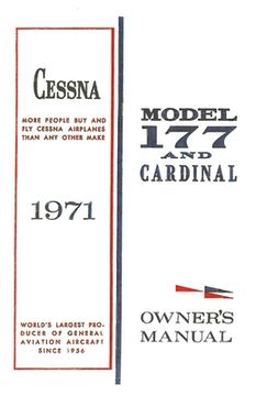 portada Cessna 1971 Model 177 and Cardinal Owner's Manual (en Inglés)