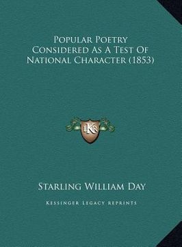 portada popular poetry considered as a test of national character (1853) (en Inglés)