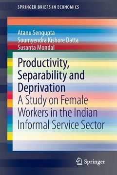 portada Productivity, Separability and Deprivation: A Study on Female Workers in the Indian Informal Service Sector (en Inglés)