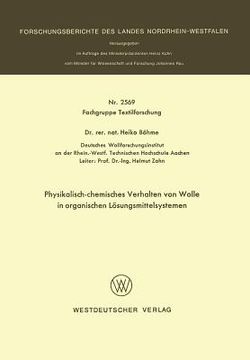 portada Physikalisch-Chemisches Verhalten Von Wolle in Organischen Lösungsmittelsystemen