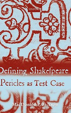 portada Defining Shakespeare: Pericles as Test Case 