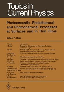 portada photoacoustic, photothermal and photochemical processes at surfaces and in thin films (in English)