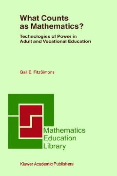 portada what counts as mathematics?: technologies of power in adult and vocational education (en Inglés)