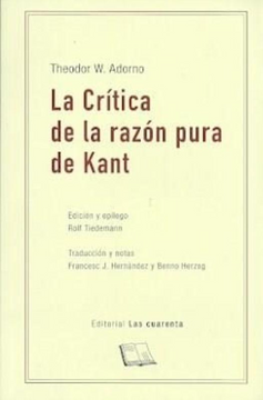 portada La Crítica de la Razón Pura de Kant (in Spanish)