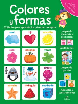 portada Colores y Formas: 12 Libritos Para Aprender los Primeros Conceptos (in Spanish)