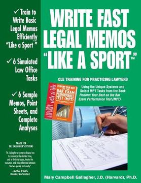 portada Write Fast Legal Memos Like a Sport(tm) (in English)