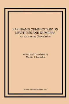 portada rashbam's commentary on leviticus and numbers (en Inglés)