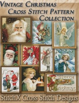 portada Vintage Christmas Cross Stitch Pattern Collection: Black & White Charts (en Inglés)