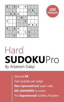 portada Hard Sudoku Pro: Book for Experienced Puzzlers (200 puzzles) Vol. 66 (en Inglés)