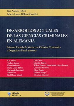 portada Desarrollos Actuales de las Ciencias Criminales en Alemania (in Spanish)