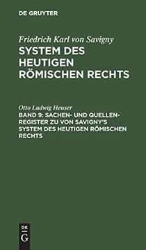 portada Sachen- und Quellen-Register zu von Savigny's System des Heutigen Römischen Rechts (en Alemán)