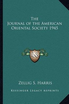 portada the journal of the american oriental society 1945 (in English)