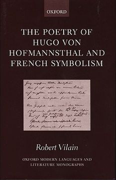 portada the poetry of hugo von hofmannsthal and french symbolism (en Inglés)