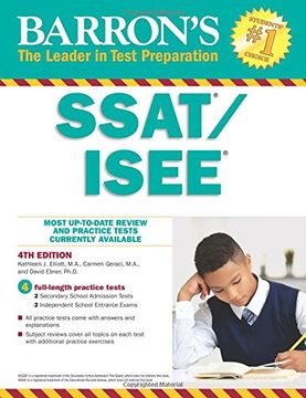portada Barron's SSAT/ISEE, 4th Edition: High School Entrance Examinations