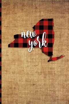 portada New York: 6 X 9 108 Pages: Buffalo Plaid New York State Silhouette Hand Lettering Cursive Script Design on Soft Matte Cover Note (en Inglés)
