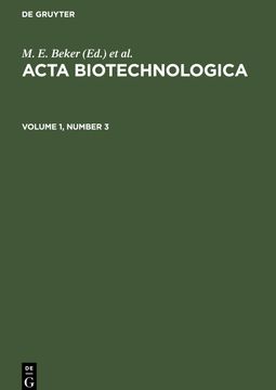 portada Acta Biotechnologica, Volume 1, Number 3, Acta Biotechnologica Volume 1, Number 3 