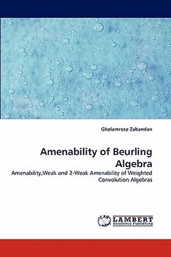 portada amenability of beurling algebra (en Inglés)