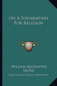 portada on a foundation for religion (en Inglés)