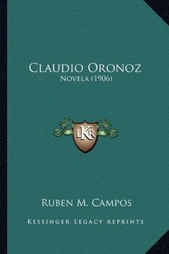 portada Claudio Oronoz: Novela (1906)