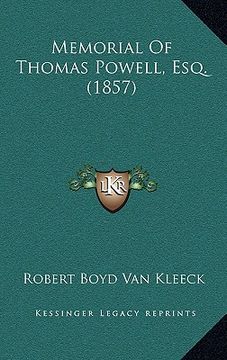 portada memorial of thomas powell, esq. (1857)
