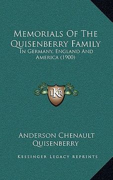 portada memorials of the quisenberry family: in germany, england and america (1900) (en Inglés)