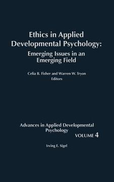 portada ethics in applied developmental psychology: emerging issues in an emerging field (en Inglés)