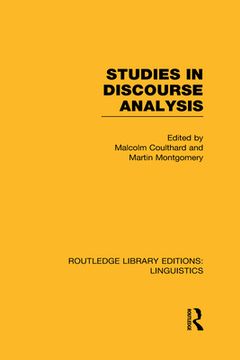 portada Routledge Library Editions: Linguistics: Studies In Discourse Analysis (rle Linguistics B: Grammar)