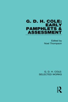 portada G. D. H. Cole: Early Pamphlets & Assessment (Rle Cole)
