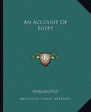 portada an account of egypt an account of egypt (en Inglés)