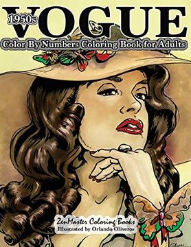 portada 1950S Vogue Color by Numbers Coloring Book for Adults: An Adult Color by Numbers Coloring Book of 50s Fashion, Style, and Scenes: Volume 15 (Adult Color by Number Coloring Books) (in English)