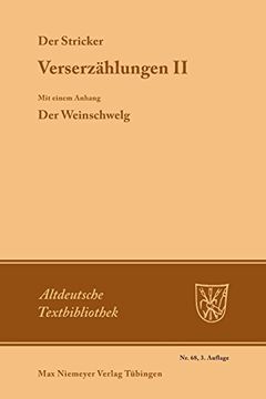 portada Verserzählungen: Mit Einem Anhang: Der Weinschwelg (in German)