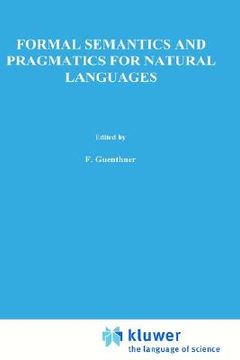 portada formal semantics and pragmatics for natural languages (en Inglés)
