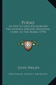 portada poems poems: an ode to lord bolingbroke; the splendid shilling; bleinheiman ode to lord bolingbroke; the splendid shilling; bleinhe