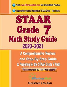 portada Staar Grade 7 Math Study Guide 2020 - 2021: A Comprehensive Review and Step-By-Step Guide to Preparing for the Staar Grade 7 Math (en Inglés)