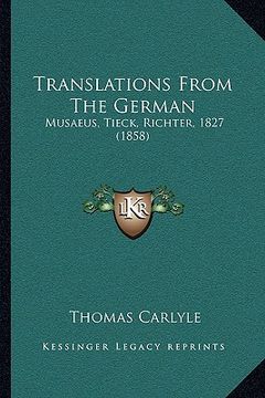 portada translations from the german: musaeus, tieck, richter, 1827 (1858)