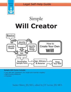 portada Simple Will Creator: Legal Self-Help Guide (en Inglés)