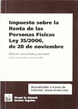 portada Impuesto Sobre la Renta de las Personas Físicas ley 35/2006, de 28 de Noviembre