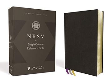 portada Nrsv, Single-Column Reference Bible, Premium Goatskin Leather, Black, Premier Collection, art Gilded Edges, Comfort Print 